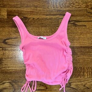 Zara Bright Pink Ruched Tank Top